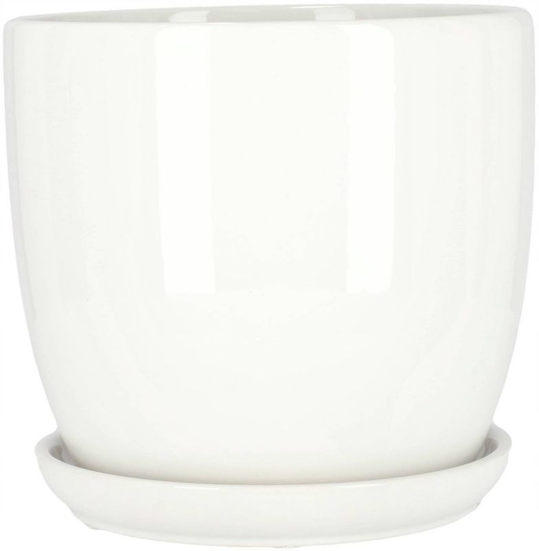 Doniczka ceramiczna KOTARBAU z podstawką biała 15 cm 1 szt.