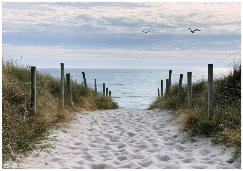 Fototapeta WALLARENA Do Sypialni Salonu Na Flizelinie Plaża Krajobraz Morze Niebieski 350x250 cm 16717VX7 1 szt.