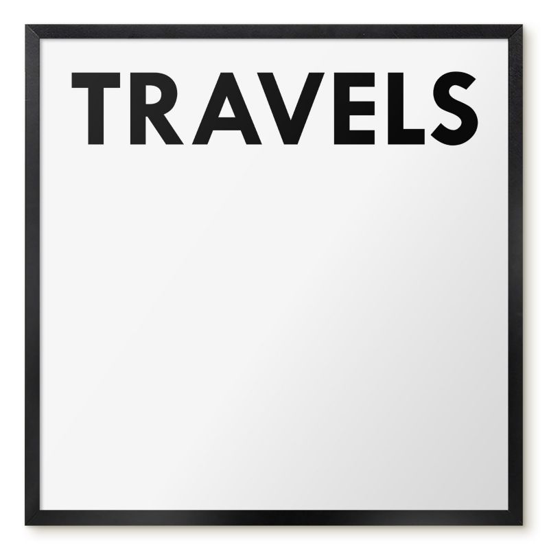 Tablica Magnetyczna Dekoracyjna Ścienna Tulup 50x50 cm Travels 2 - Czarna rama Do salonu, sypialni 1 szt.