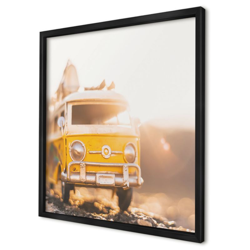 Ozdobna tablica magnetyczna Wallfluent 50x50 Retro podróże w czarnej ramie 1szt
