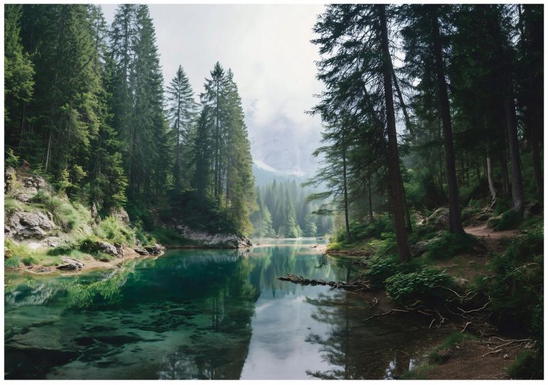 Fototapeta WALLARENA Do Sypialni Salonu Na Flizelinie Las Natura Drzewa Zielony 400x280 cm 16038VX8 1 szt.