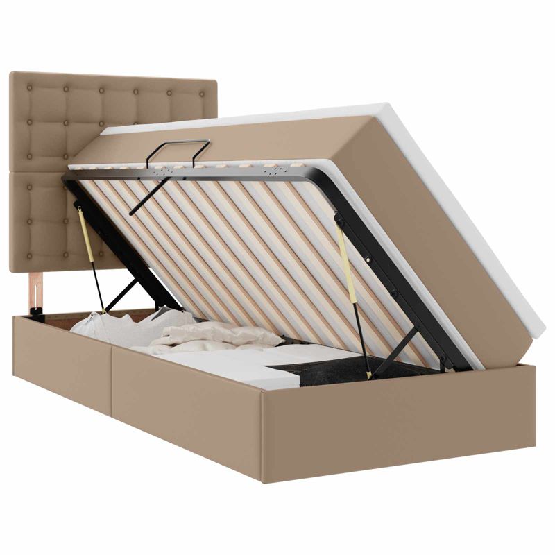 Łóżko Kontynentalne WaszeMeble z Materacem 100x200 cm Brązowe WM-3372292 1 szt.
