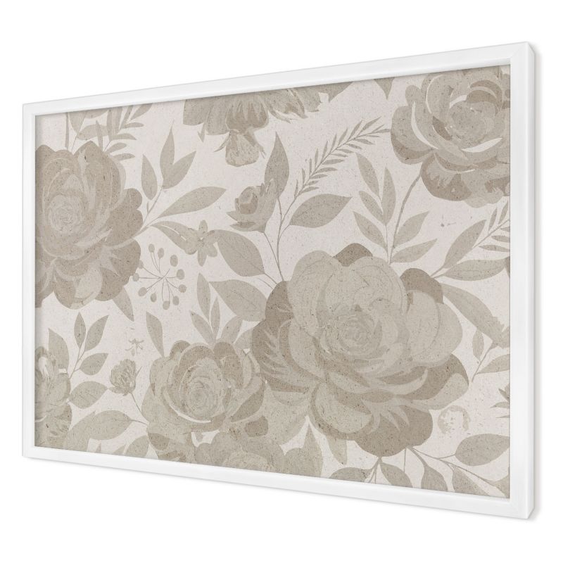 Ozdobna tablica na magnesy Wallfluent 60x40 Kwiaty vintage w białej ramie 1szt