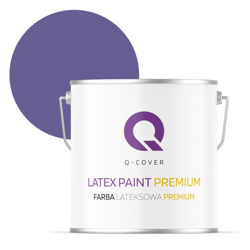 Farba Lateksowa Premium Plamoodporna do Ścian i Sufitów Q-Cover Fioletowy ciemny H2613 Głęboki Mat 5L