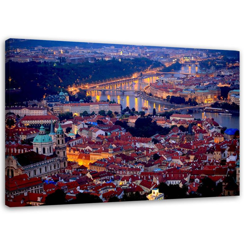 Obraz na płótnie Feeby Praga miasto noc architektura 30x20cm 1szt