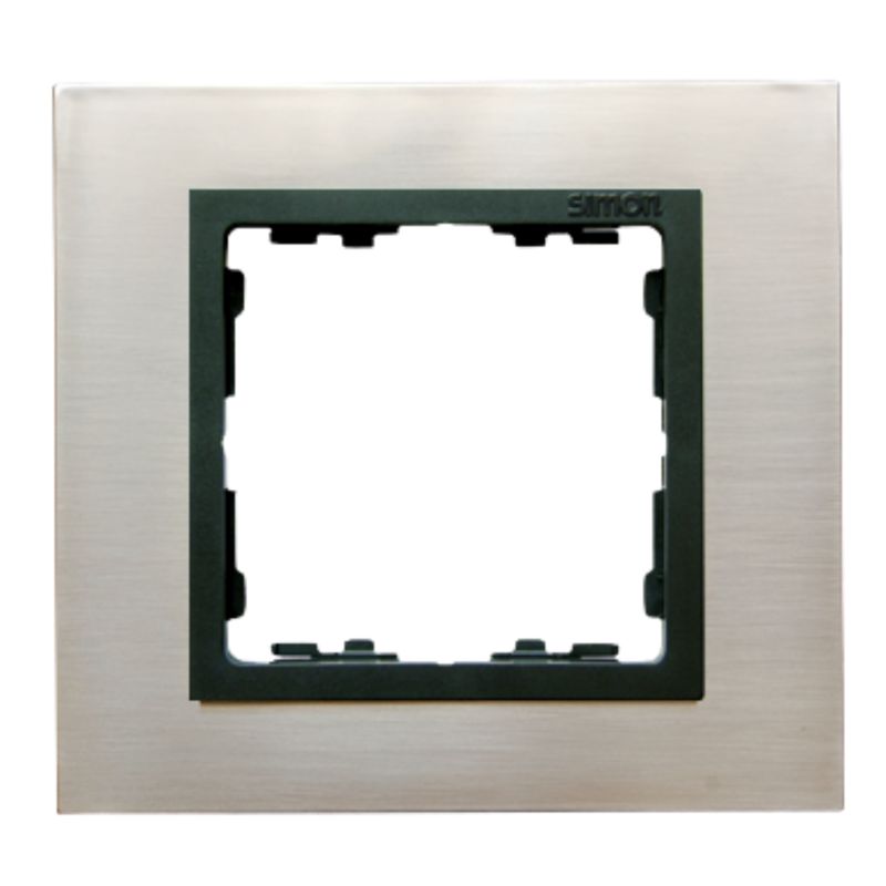 Kontakt Simon 82 Ramka Pojedyńcza Metalowa Stal Inox Grafit