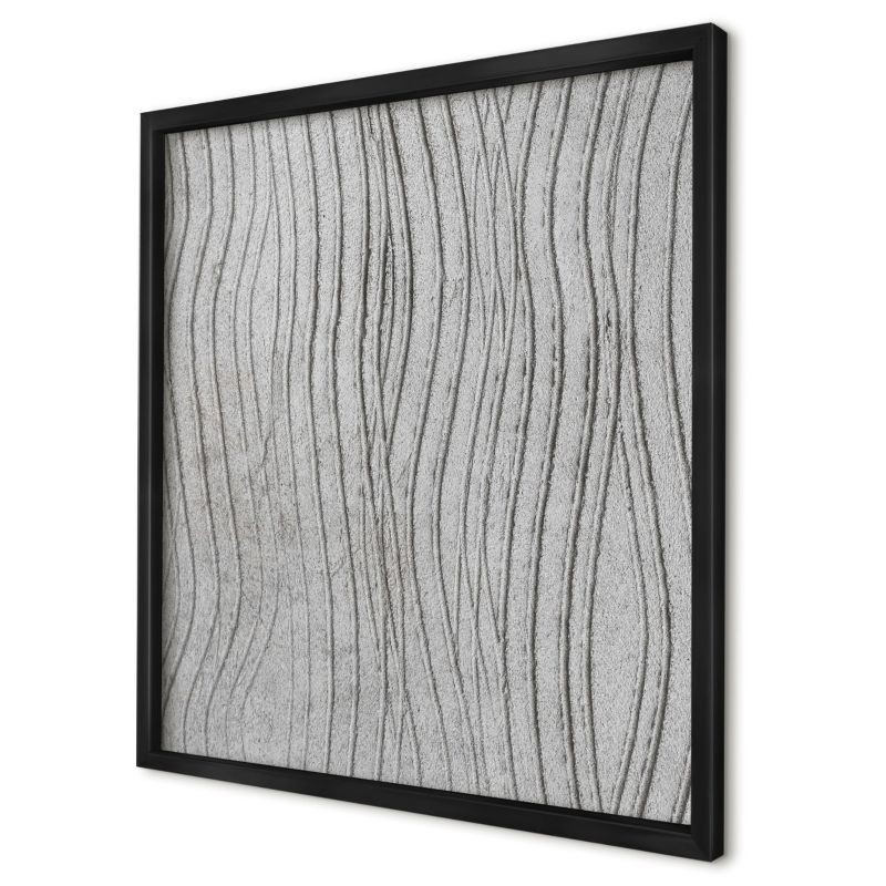 Ozdobna tablica magnetyczna Wallfluent 50x50 Szare fale w czarnej ramie 1szt
