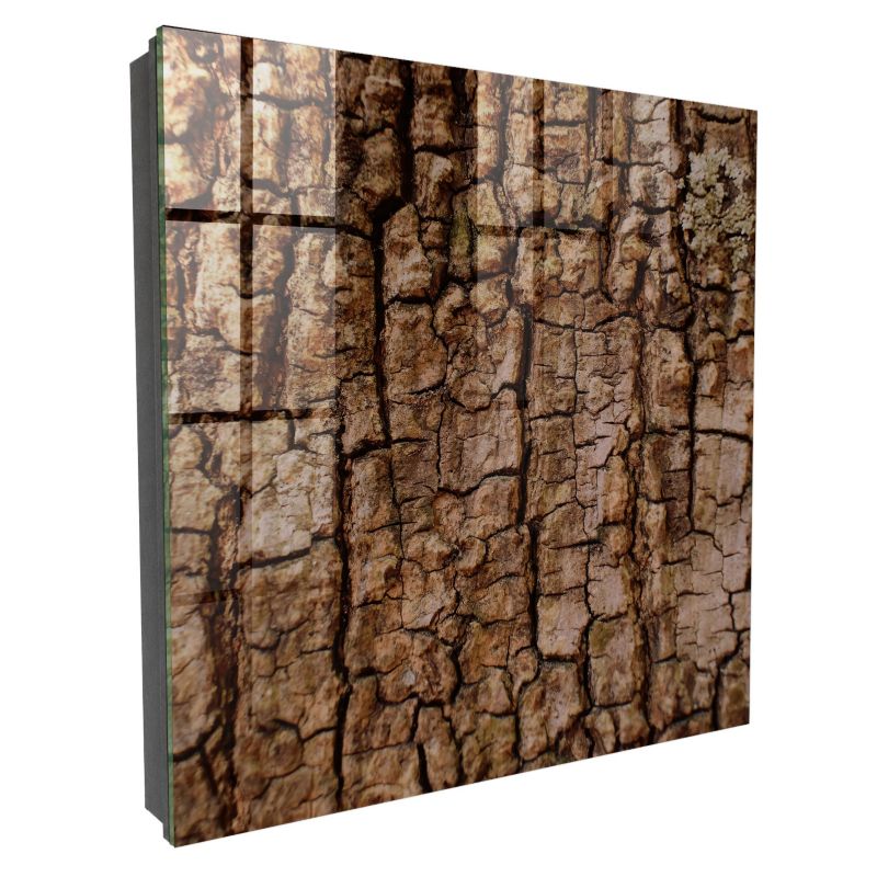 Metalowa Skrzynka Na Klucze Tulup 30x30 cm Kora drzewa 1 - Czarna - Otwierana na prawo 1 szt.