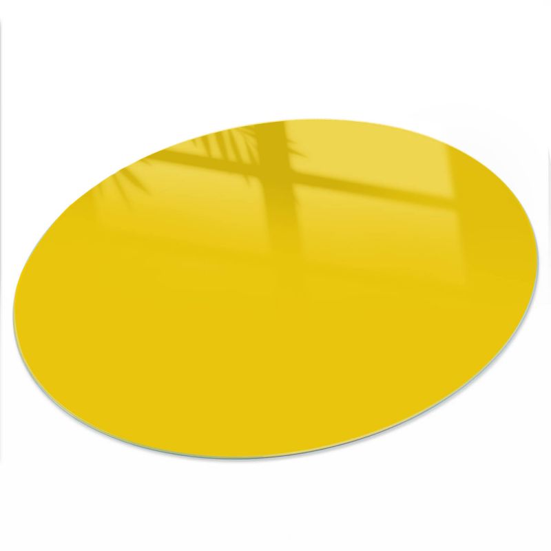 Szklany Blat ArtPrintCave fi100 cm Intensywna żółć - Blat na Stół z Nadrukiem Dekoracyjnym 1 szt.