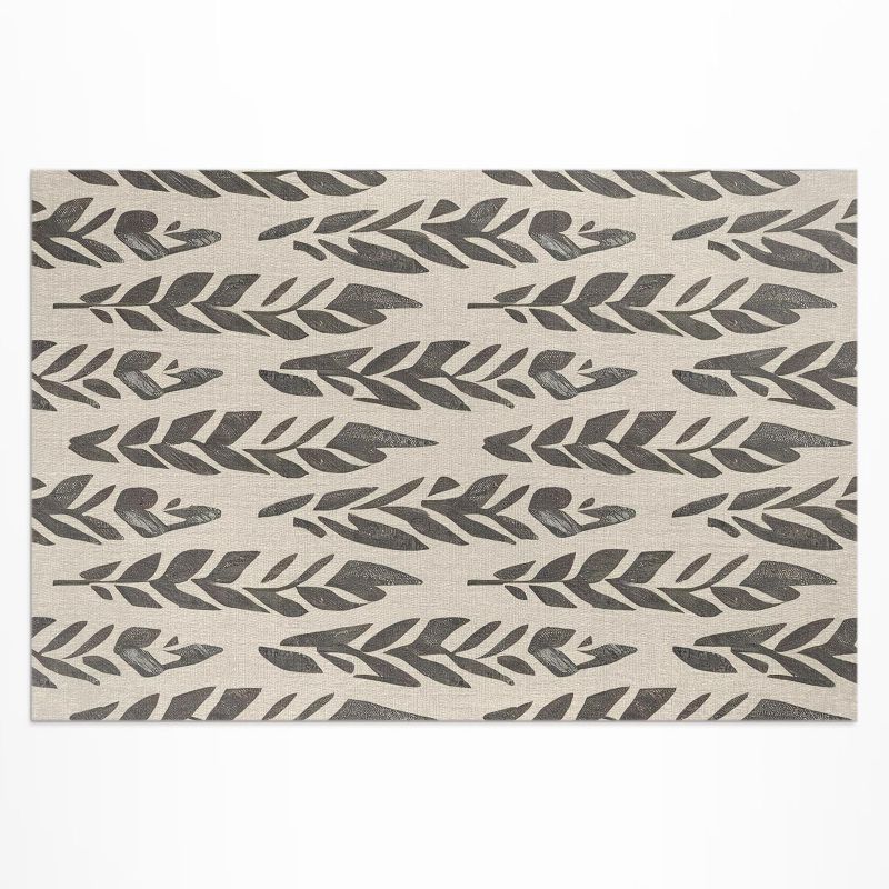 Dywan Winylowy Zewnętrzny Wallfluent 60x90 cm Boho malowane liście w stylu vintage 1 szt.