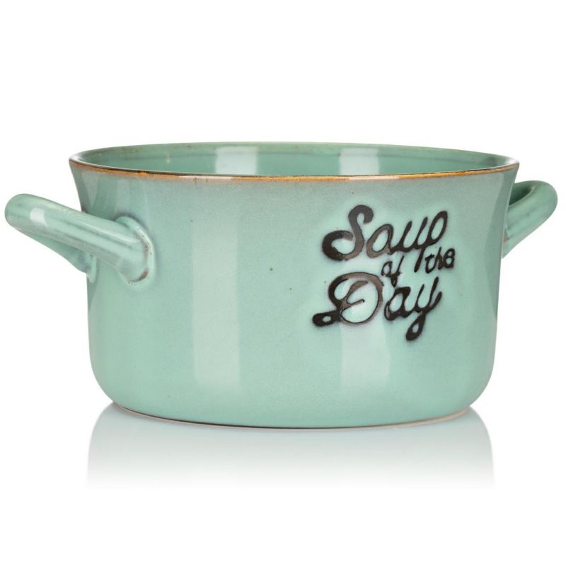 Miska do zupy Siaki Collection kamionkowa retro zielona 500 ml 17x13,5x8 cm 1 szt.