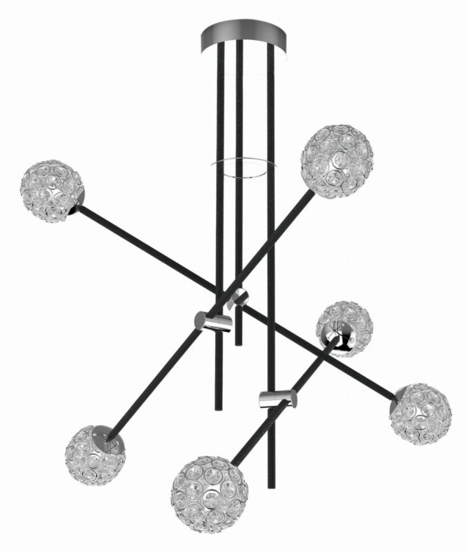 Żyrandol Candellux Paksos 2009 czarno-przezroczysty kryształowy 6xG9 x 5W 1 szt.