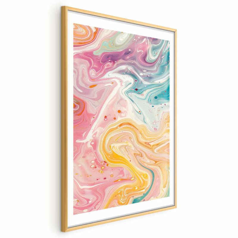 Plakat Artgeist Kolorowy Chaos 29,7x42 cm z ramą złotą 1 szt