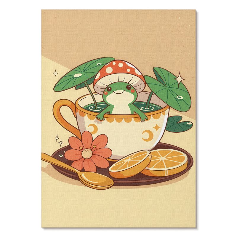 Plakat na Ścianę Tulup 59,4,x84 cm (A1) Żaba w filiżance Do kuchni, pokoju dziecięcego, salonu 1 szt.
