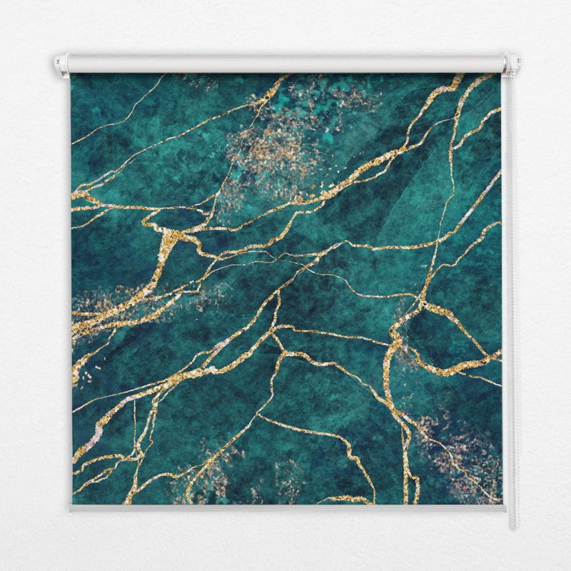 Roleta Do Sypialni Tulup 130x140 cm Zielony Marmur Montaż do ściany/sufitu 1 szt.