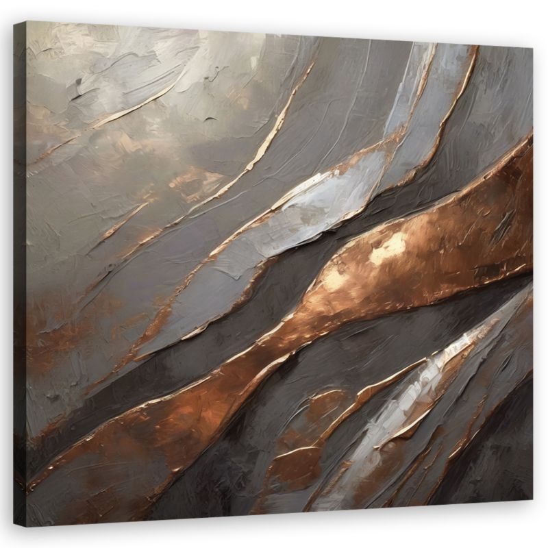Obraz do salonu jadalni Feeby Glamour Abstrakcyjna Tekstura Szary 30x30cm 1szt