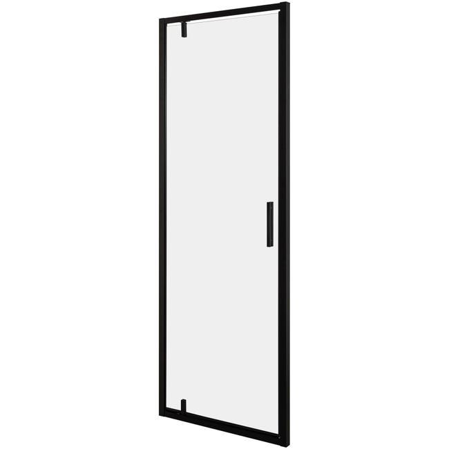 Drzwi prysznicowe uchylne Kerra Solid DSPA 70 BL szkło transprentne 6 mm profile czarne 1 szt.