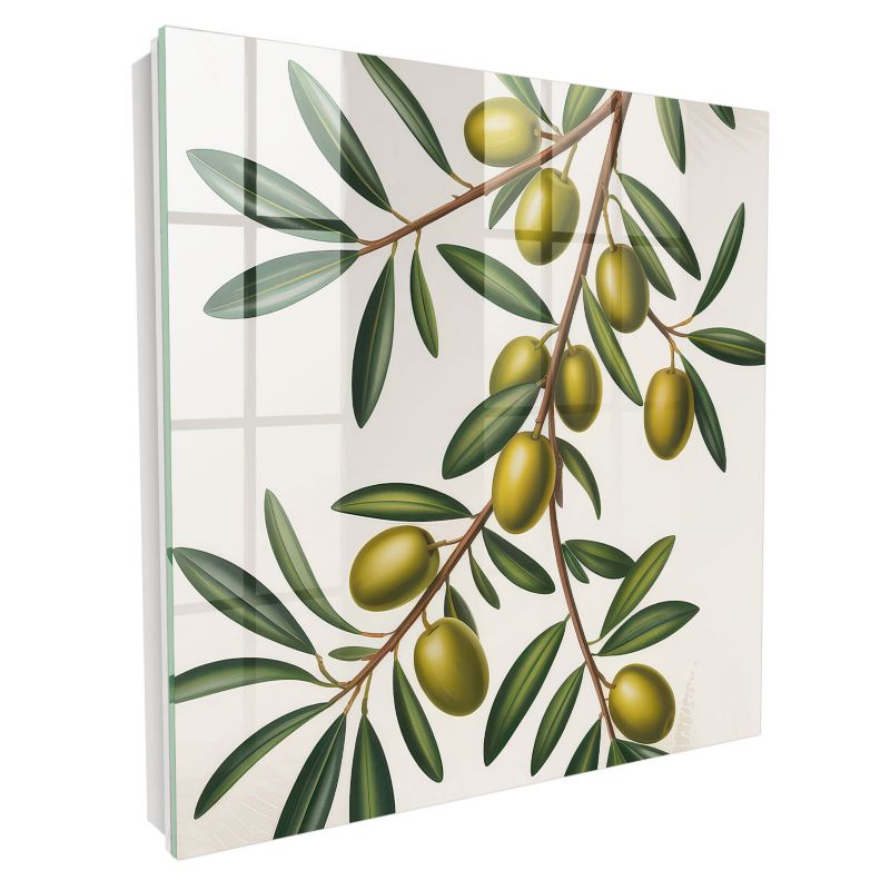 Organizer Na Klucze Tulup 30x30 cm oliwki na gałęzi - Biała - Otwierana na lewo 1 szt.