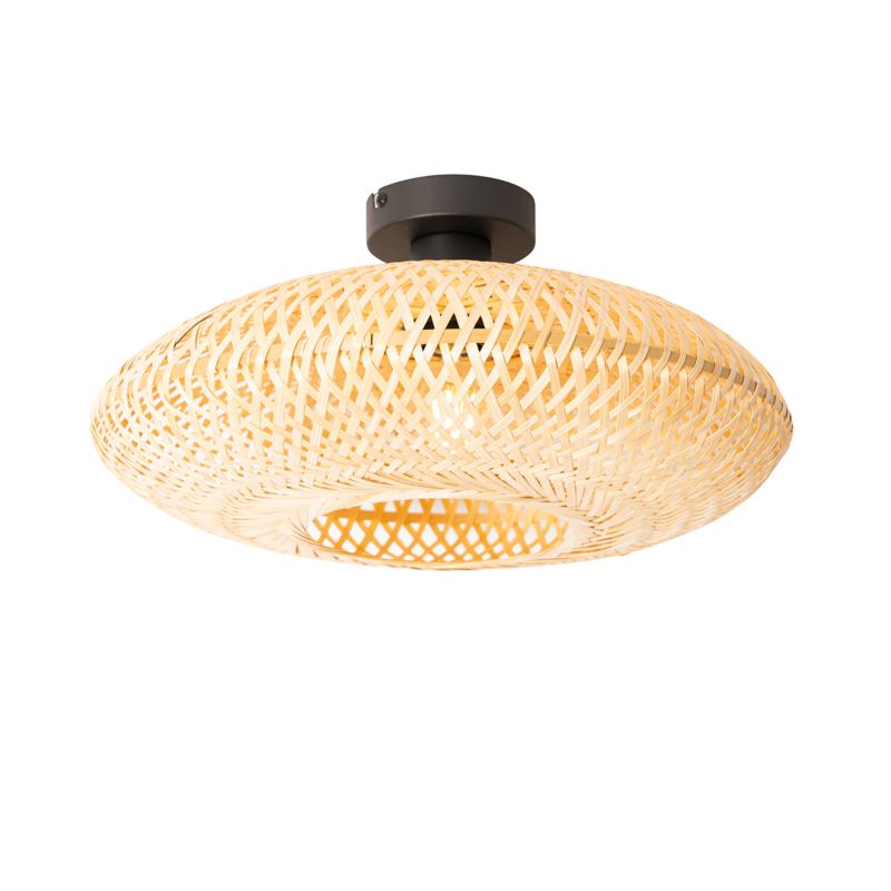 Japandi plafon Qazqa Ostrava 40 natur okrągły max 25W kompatybilny z żarówką LED E27 1 szt.