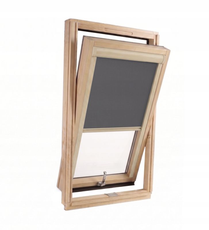 Termiczna roleta dachowa Dlaokna 100% zaciemniająca jasno szara 55x78 cm do okien fakro optilight 1 szt.