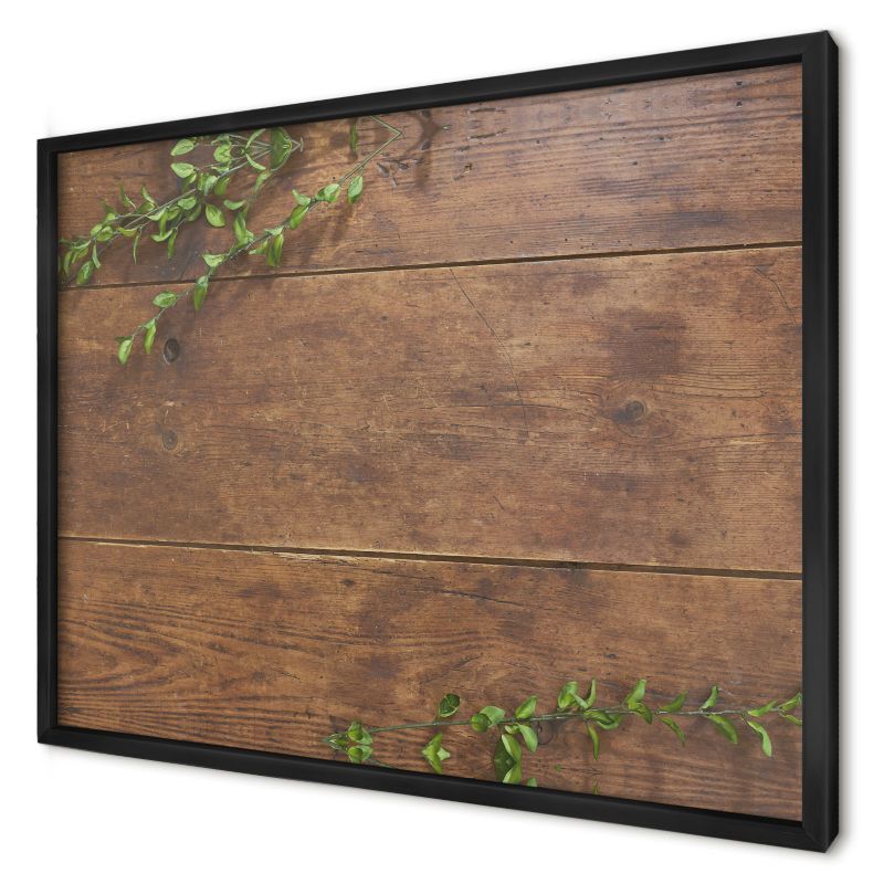Tablica magnetyczna dekoracyjna Wallfluent 70x50 Drewno natura w czarnej ramie 1szt