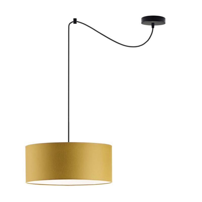 Lampa wisząca zwis Volta Light Factory żyrandol sufitowa pająk z abażurami walec Musztardowy TANGO Z1 1szt.
