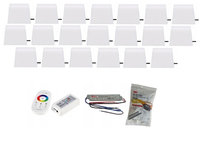 Kostka brukowa Bruklux Świecąca LED Piccola RGB 8x9x9,5x6 cm Zestaw 20 szt