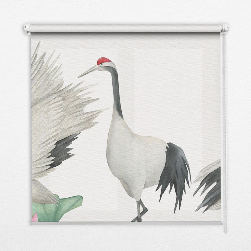 Osłona Okienna Tulup 100x100 cm Żurawie W Liliach Montaż do ściany/sufitu 1 szt.