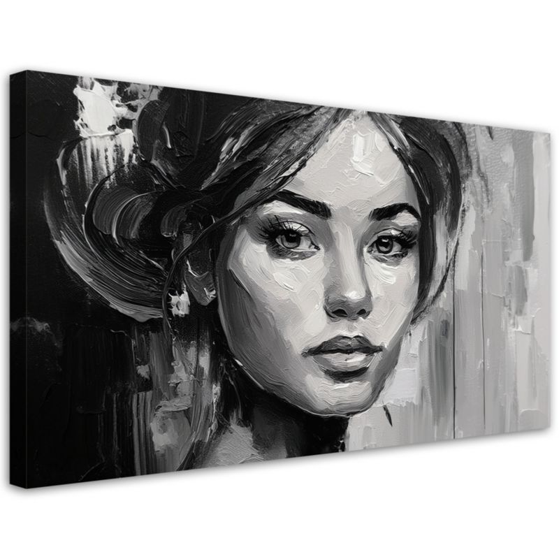 Obraz do salonu Feeby Portret Kobieta Czarno Biały 120x60cm 1szt