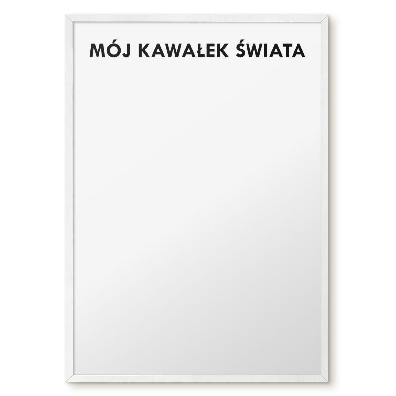 Tablica Magnetyczna W Ramie Tulup 50x70 cm Mój kawałek świata 2 - Biała rama Do salonu, sypialni 1 szt.