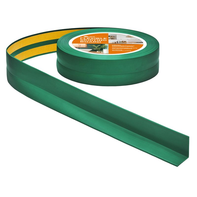 Listwa przypodłogowa samoprzylepna PVC 30x30 mm QUEST, listwa wykończeniowa, elastyczna - 10 m, zielony, 1 szt.
