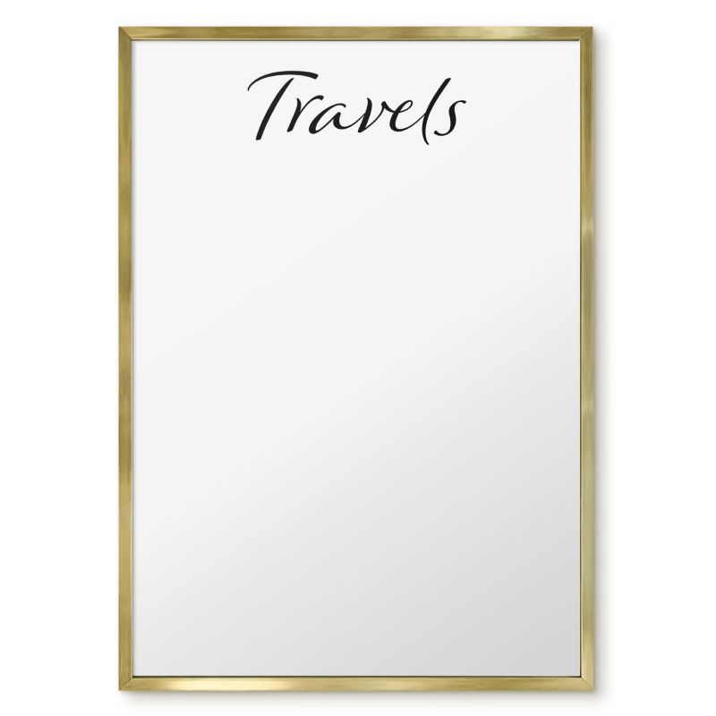 Tablica Magnetyczna Dekoracyjna Tulup 50x70 cm Travels 4 - Złota rama Do salonu, sypialni 1 szt.