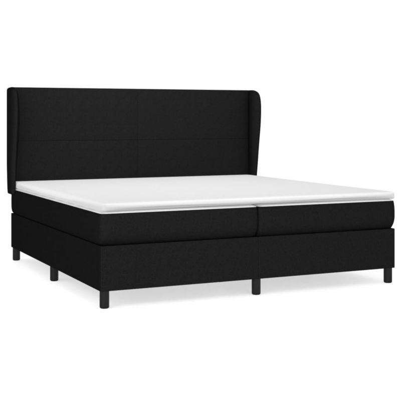 Łóżko z materacem WaszeMeble 200x220 cm Czarny tkanina WM-3127831 1 szt.