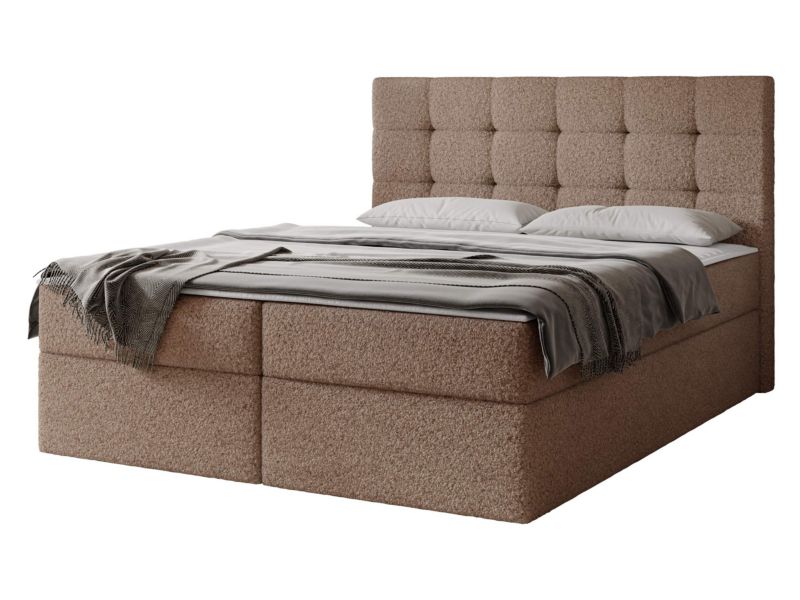 Łóżko kontynentalne MIRJAN 24 Luanda Boucle 160x200 brązowy 1 szt.