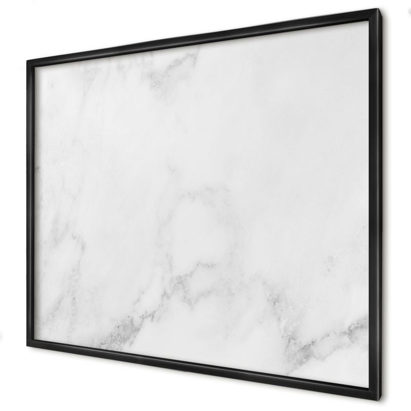 Tablica magnetyczna ozdobna Wallfluent 80x60 Elegancki marmur w czarnej ramie 1szt