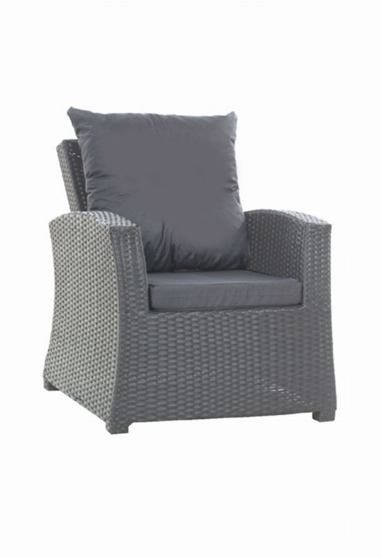 Poduszka na fotel ogrodowy Technorattan, Setgarden, 56x52x7cm + 56x50cm Antracyt dwustronne Poduszki na krzesło ogrodowe, 6szt