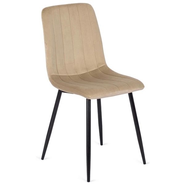 Krzesło Mebel Elite IBIS Tapicerowane Kuchenne Welurowe Loft Do Jadalni Kuchni Beż 1 szt