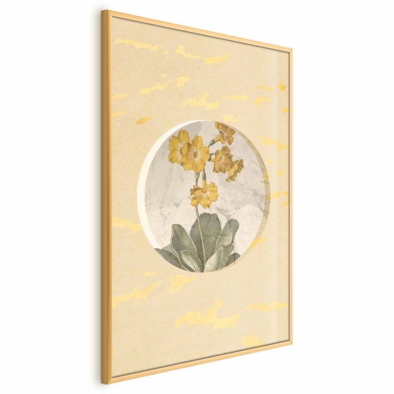 Plakat Artgeist Kwiat w kole 29,7x42 cm z ramą złotą 1 szt