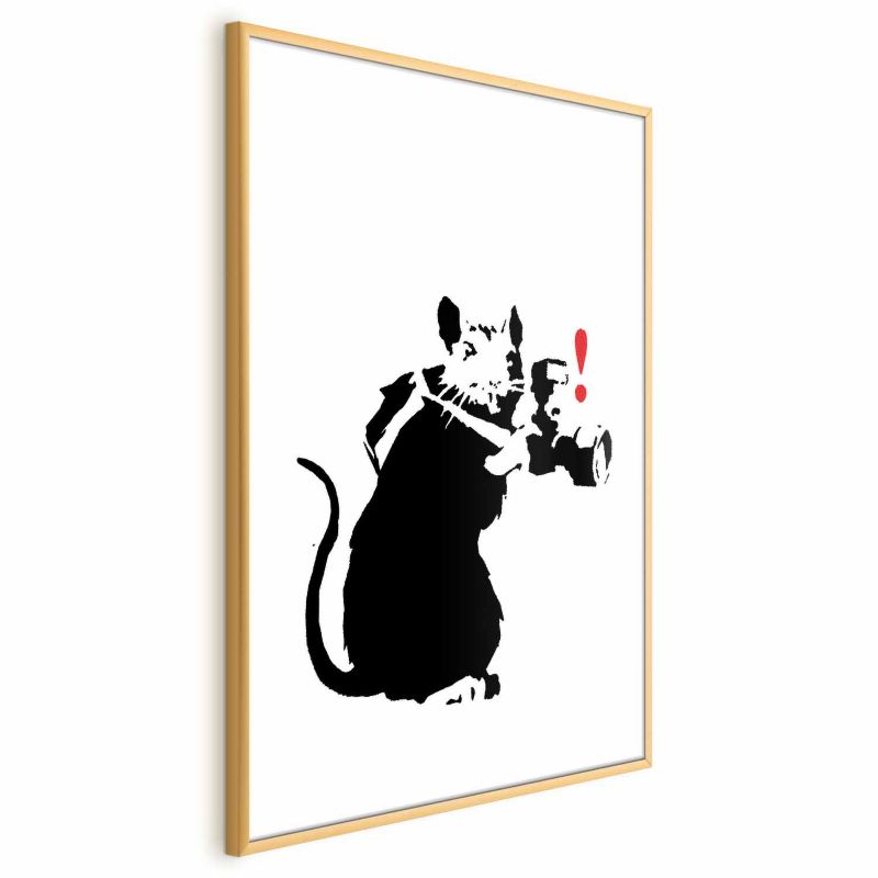 Plakat Artgeist Szczur fotograf 60x90 cm z ramą złotą 1 szt