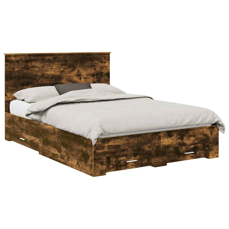 Łóżko WaszeMeble z Szufladami 135x190 cm Brązowe WM-3411318 1 szt.