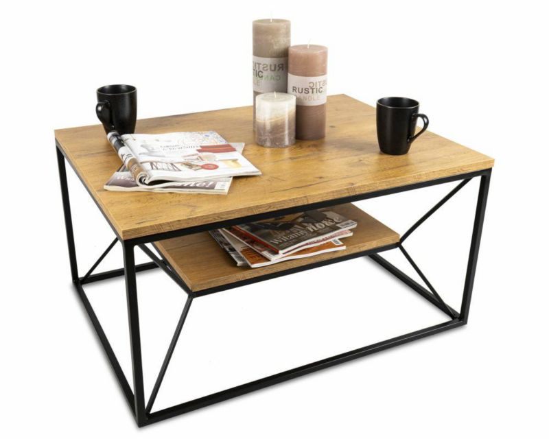Stolik kawowy HowHomely BasicLoft z półką 80x60x40 cm 1 szt.