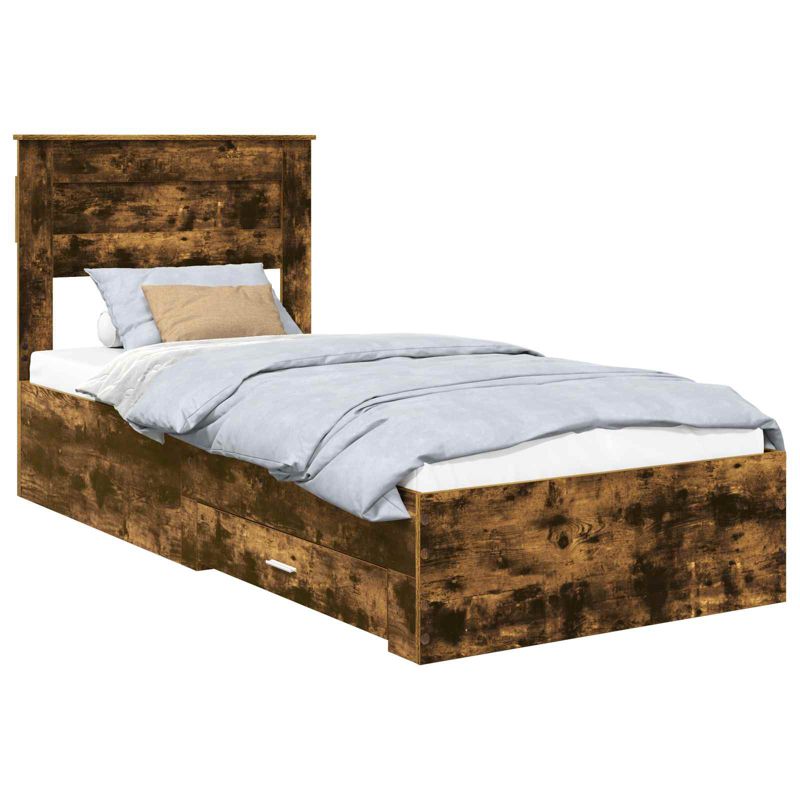 Łóżko WaszeMeble z Szufladami 75x190 cm Brązowe WM-3410046 1 szt.