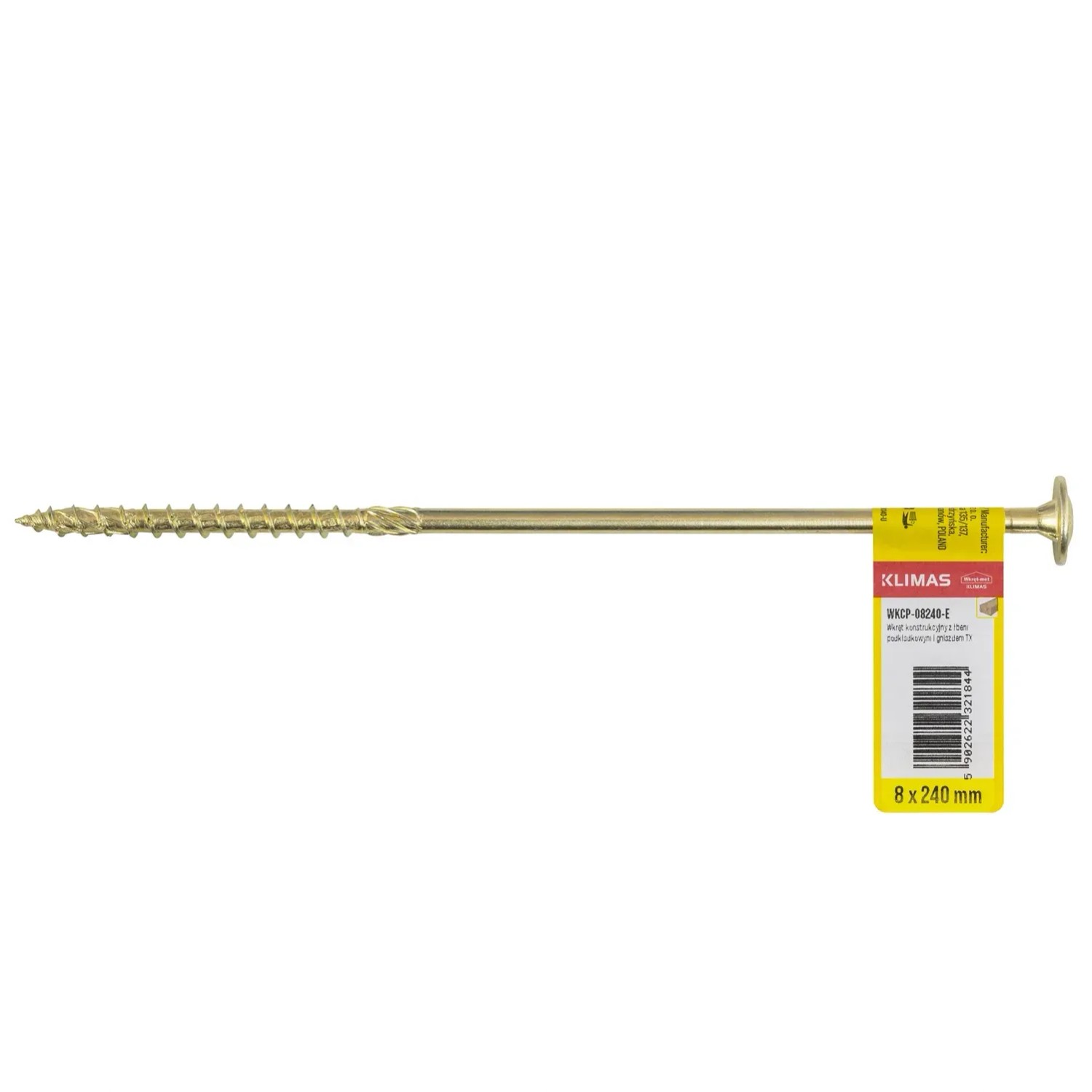 Klimas Wkręt konstrukcyjny z łbem podkładowym 8x240 mm