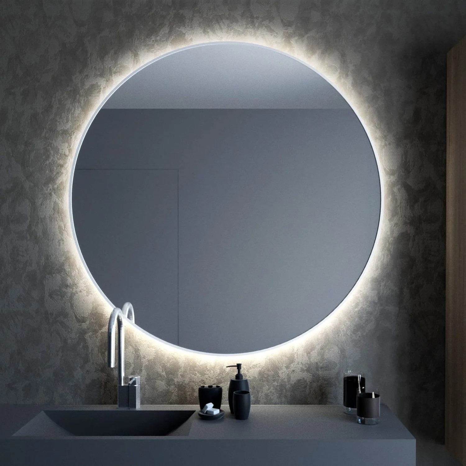 Lustro LED Bright Round Białe Neutralne 50x50 cm
