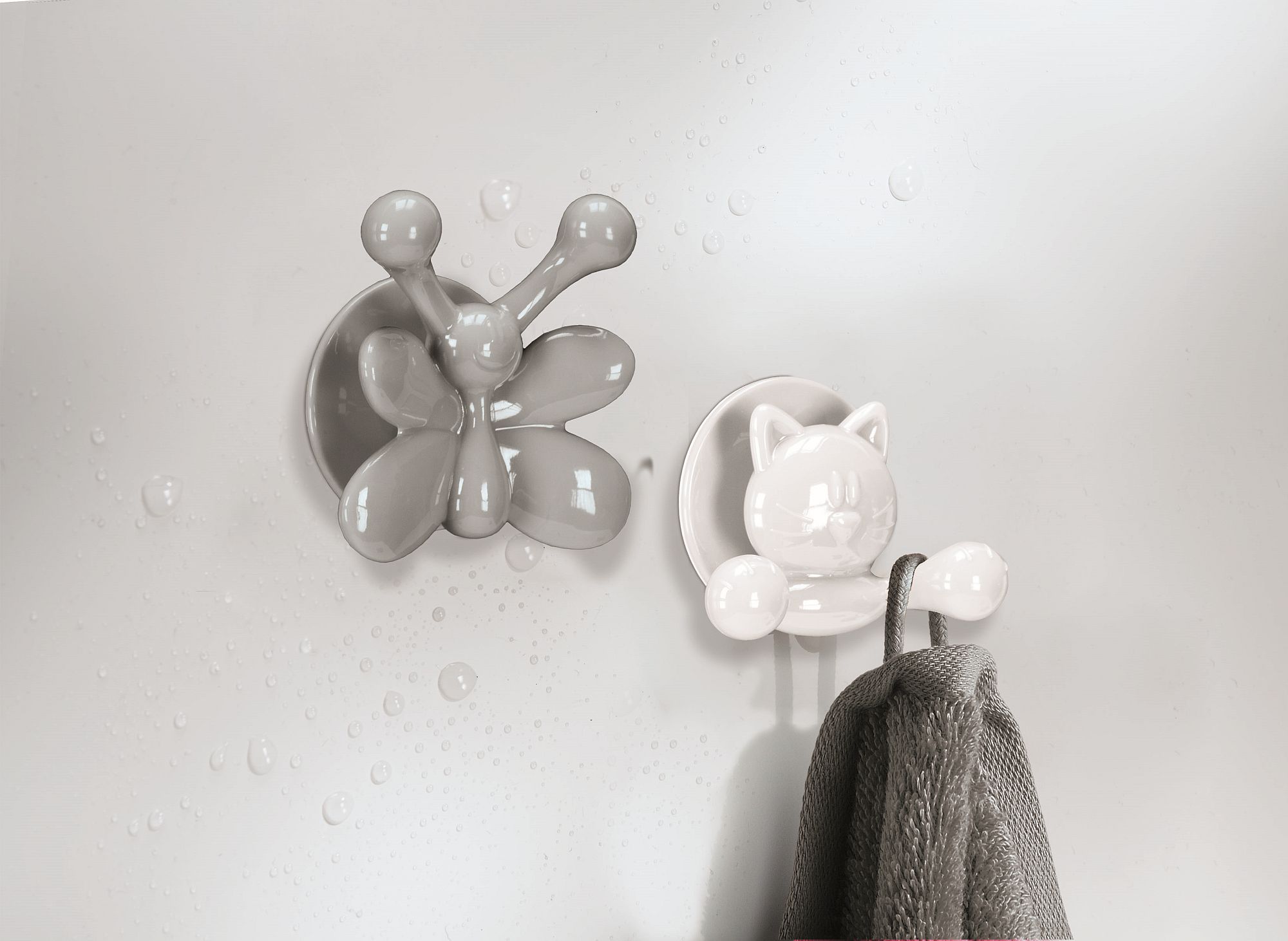 Kleine Wolke Jolly Hooks haczyk na ręcznik podwójny biały 8053100887