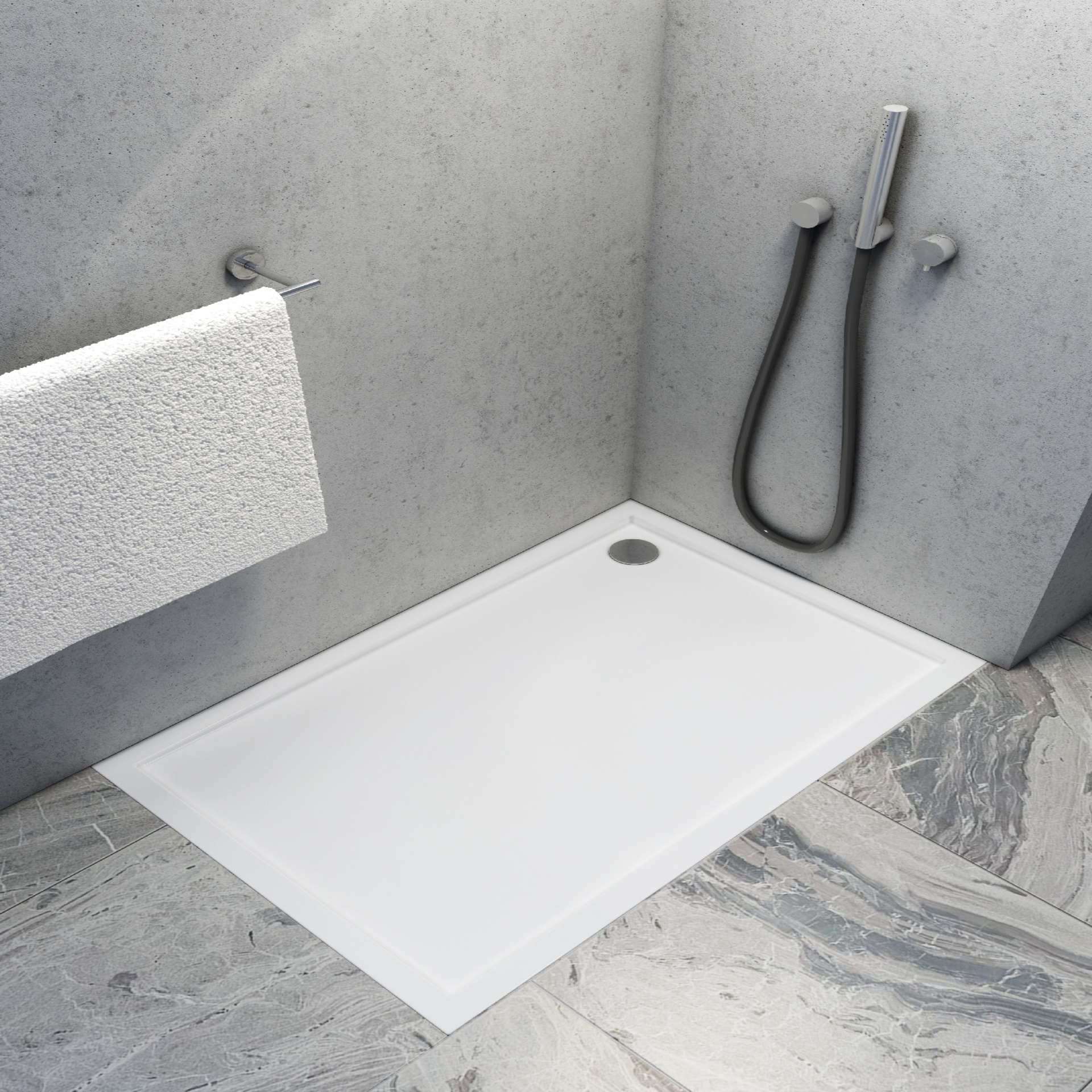 Schedpol Caspar New brodzik prostokątny 120x70 cm biały 3.2366
