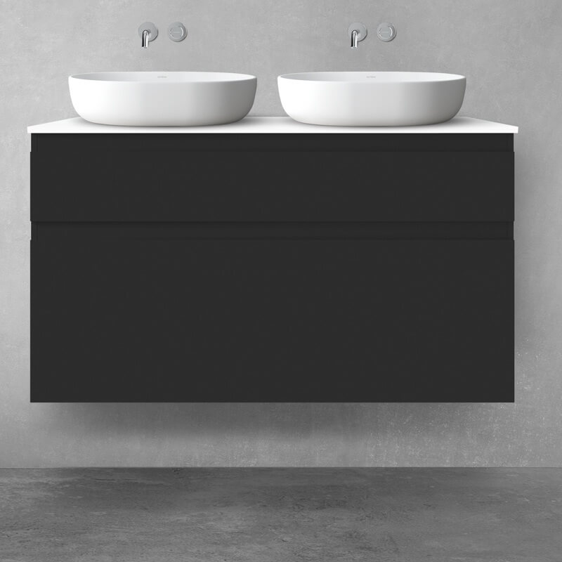 Oltens Vernal zestaw mebli łazienkowych 120 cm z blatem czarny mat/biały połysk 68229300 - Wysyłka w 24h