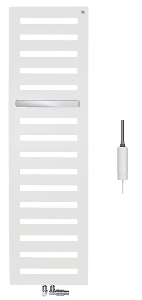 Zestaw Zehnder Metropolitan Bar grzejnik łazienkowy dekoracyjny 122,5x40 cm biały z grzałką elektryczną IHC Control 300 W ...