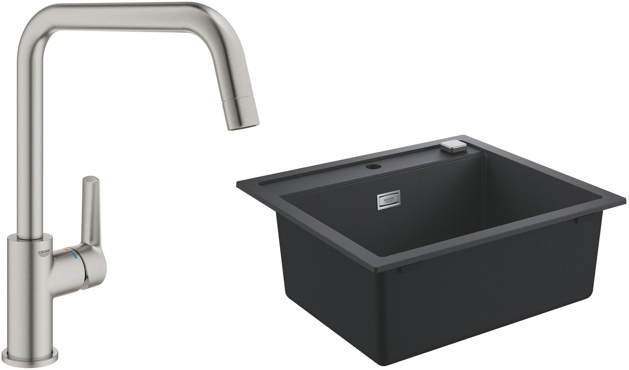 Zestaw Grohe K700 zlewozmywak 56x51 cm z bateria kuchenną Start stal (31651AP0, 30470DC0) - Wysyłka w 24h