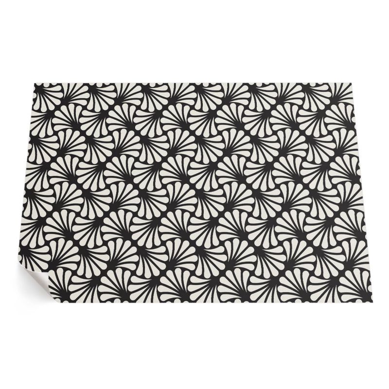 Balkonowy Dywan Winylowy UV ArtPrintCave 80x120 cm Geometria liście miłorzębu art deco glamour 1 szt.